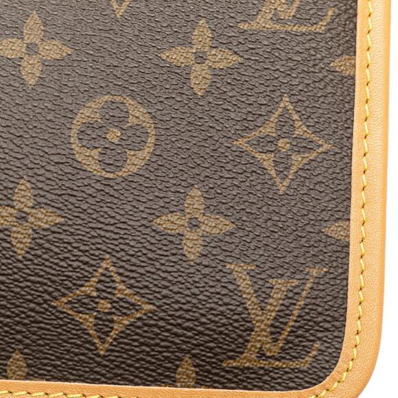 LOUIS VUITTON Authentic Brown Monogram Leather Carryall Pouch - Picture 6 of 11